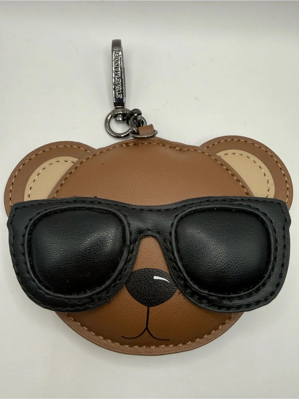Steve Madden Tan Bear Keychain with Black Sunglasses for Handbags - Keys & more